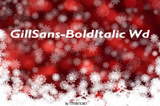 GillSans-BoldItalic Wd example